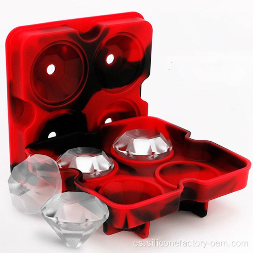 Silicona bandejas de cubos de hielo moldes de diamantes